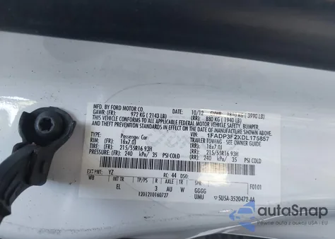 2013 Ford Focus Se из США, поврежденный, VIN 1FADP3F2XDL175857